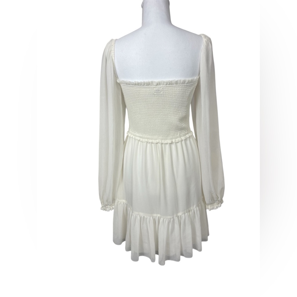 Aritzia Wilfred Tempest Smocked Chiffon Mini Dress MEDIUM milkmaid Cottagecore - Picture 12 of 12